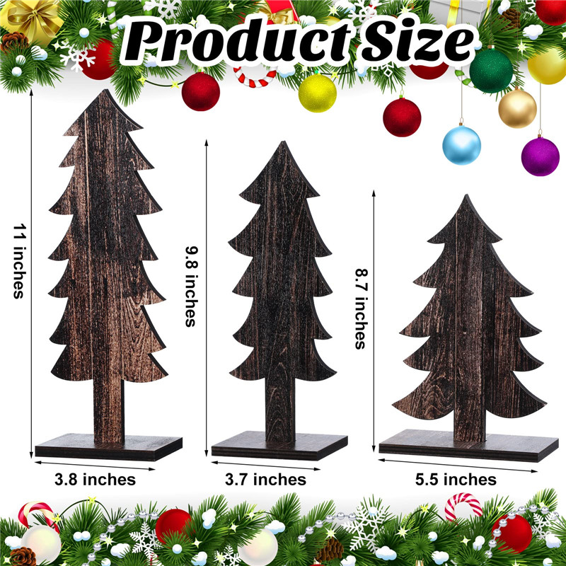 Shangrun 3 Pcs Tabletop Christmas Tree Dekorasyon 2