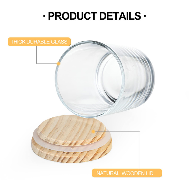 Shangrun Clear Empty Jars With Wood Lids 7