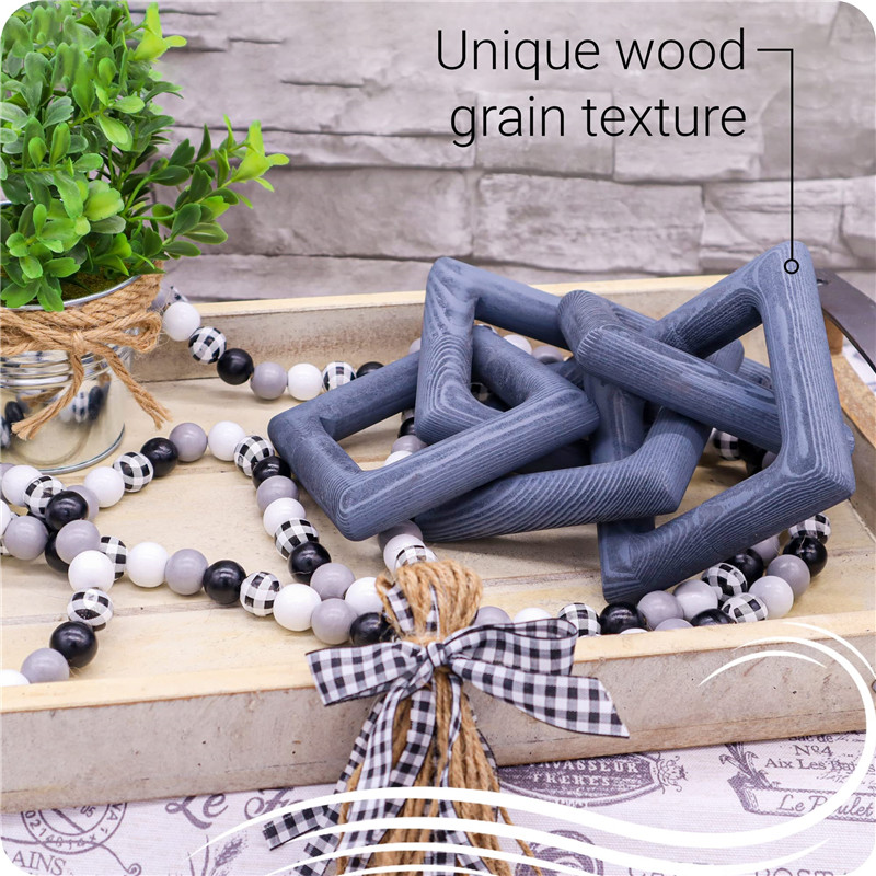 Shangrun Grey Wood Chain Link Hiasan 7